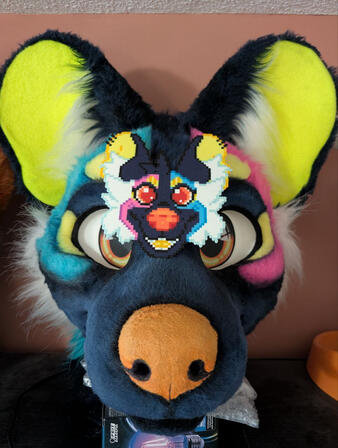 Bead Badge Fursuit and OC belong to Kitsunekla on Bluesky